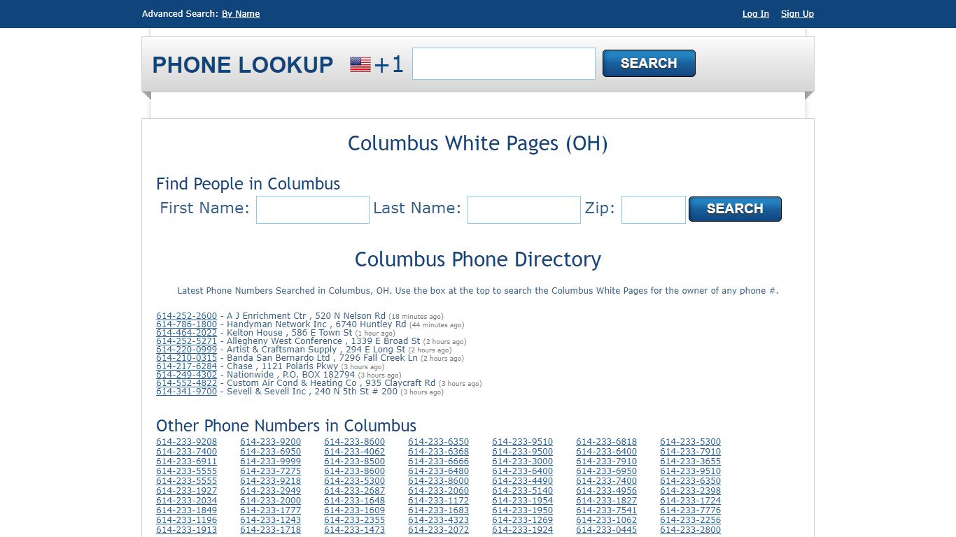 Columbus White Pages - Columbus Phone Directory Lookup